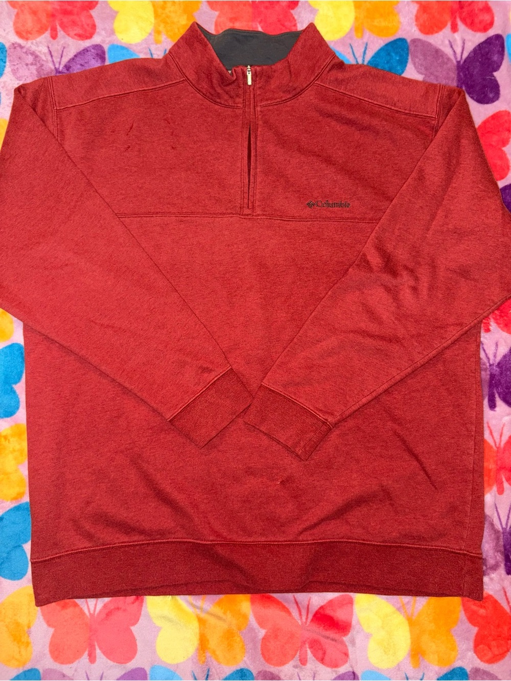 Columbia Men's Quarter-Zip Pullover Sweater - Red
